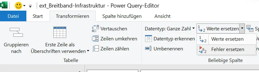 Fehler ersetzen