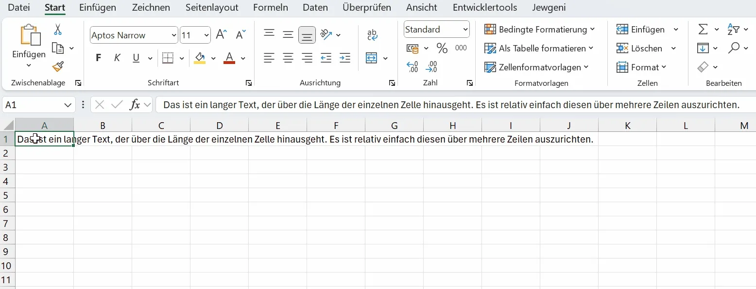 Text ausrichten