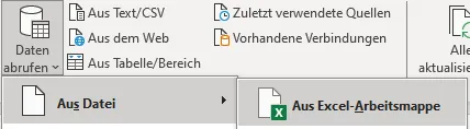 Daten aus Excel-Arbeitsmappe laden