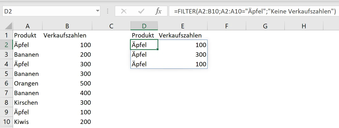 Filter Funktion